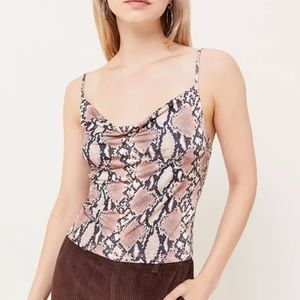 URBAN OUTFITTERS Snake Print Cowl Neck Tank Top